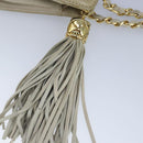 CHANEL Matelasse Chain Shoulder Bag Lamb Skin Beige Gold CC Auth 97457-17