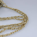 CHANEL Matelasse Chain Shoulder Bag Lamb Skin Beige Gold CC Auth 97457-7
