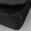 CHANEL Matelasse Chain Shoulder Bag Lamb Skin Black Gold CC Auth 97459-15