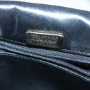 BALLY Chain Shoulder Bag Leather Navy Gold Auth 97461-18