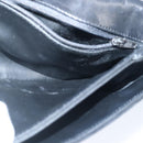 BALLY Chain Shoulder Bag Leather Navy Gold Auth 97461-19