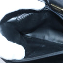 BALLY Chain Shoulder Bag Leather Navy Gold Auth 97461-20