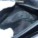 BALLY Chain Shoulder Bag Leather Navy Gold Auth 97461-21