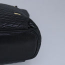 BALLY Chain Shoulder Bag Leather Black Gold Auth 97462-14