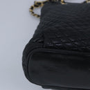 BALLY Chain Shoulder Bag Leather Black Gold Auth 97462-15