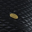 BALLY Chain Shoulder Bag Leather Black Gold Auth 97462-17