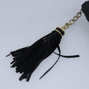 BALLY Chain Shoulder Bag Leather Black Gold Auth 97462-10