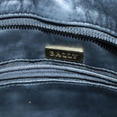 BALLY Chain Shoulder Bag Leather Black Gold Auth 97462-18