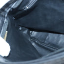 BALLY Chain Shoulder Bag Leather Black Gold Auth 97462-20