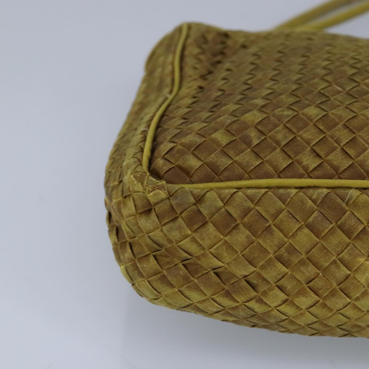 BOTTEGA VENETA INTRECCIATO Hand Bag Leather Gold Auth 97463