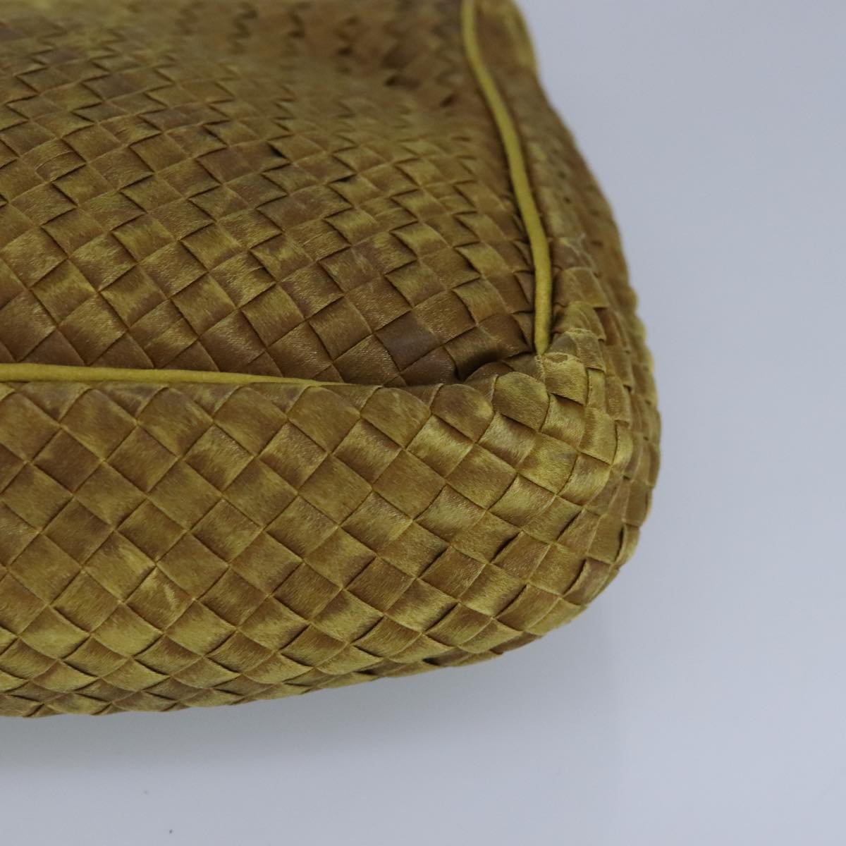 BOTTEGA VENETA INTRECCIATO Hand Bag Leather Gold Auth 97463