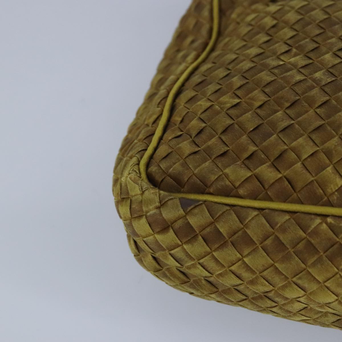 BOTTEGA VENETA INTRECCIATO Hand Bag Leather Gold Auth 97463