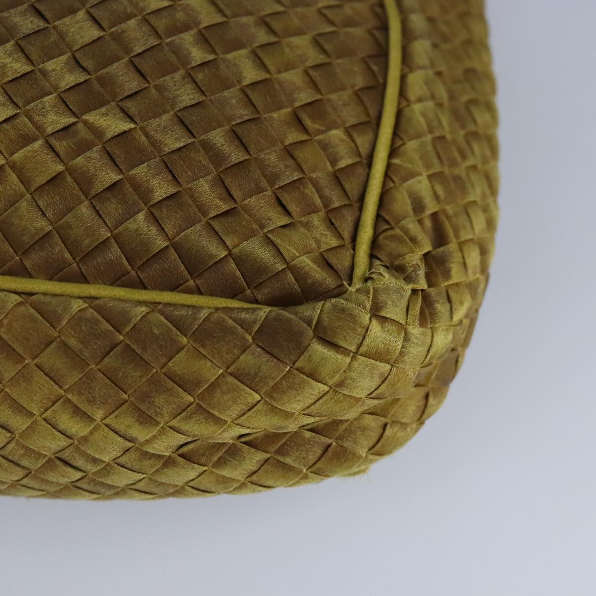 BOTTEGA VENETA INTRECCIATO Hand Bag Leather Gold Auth 97463