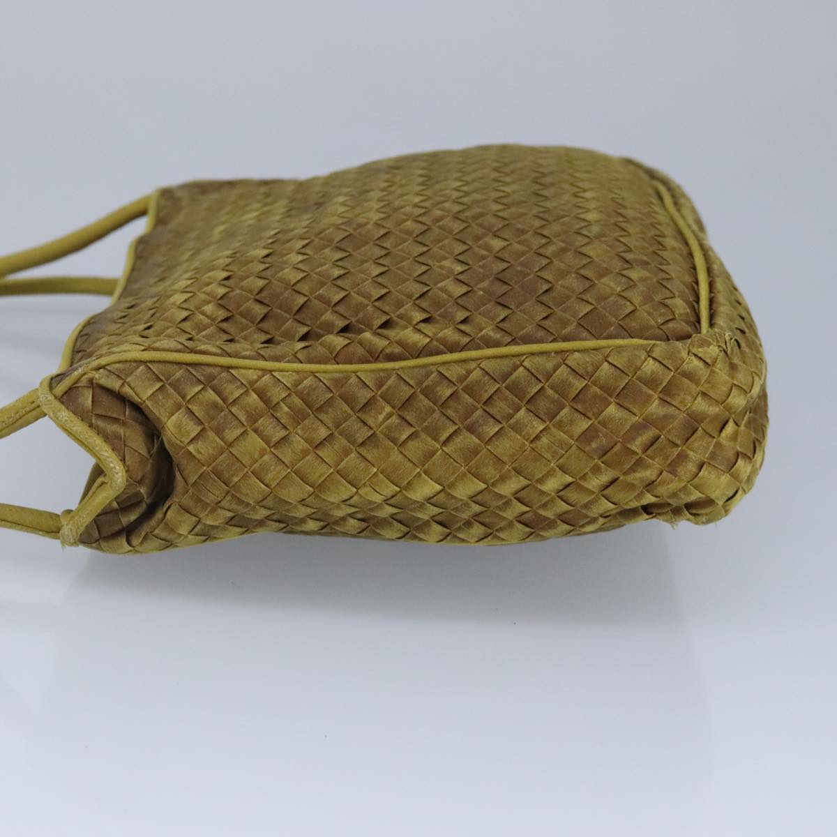 BOTTEGA VENETA INTRECCIATO Hand Bag Leather Gold Auth 97463