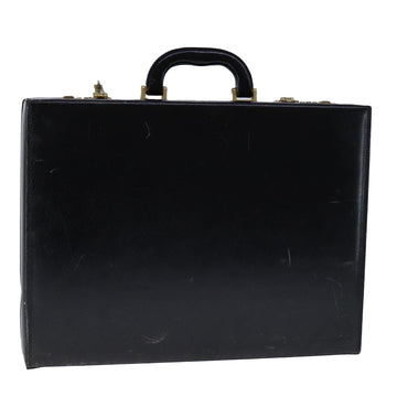 BALLY Attache Case Trunk Leather Black Auth 97465