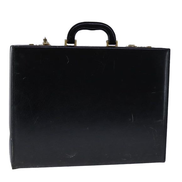 BALLY Attache Case Trunk Leather Black Auth 97465