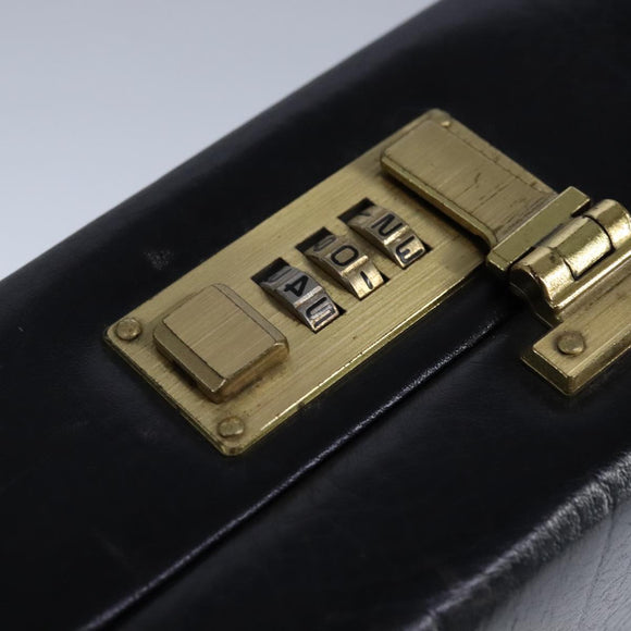 BALLY Attache Case Trunk Leather Black Auth 97465