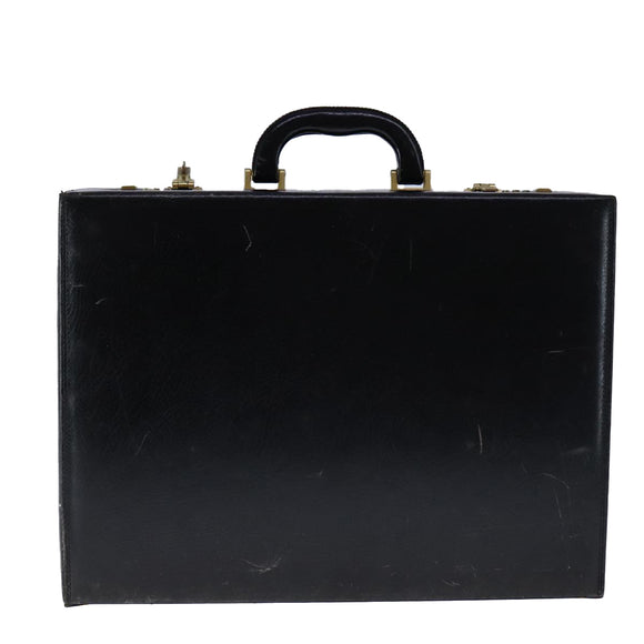 BALLY Attache Case Trunk Leather Black Auth 97465