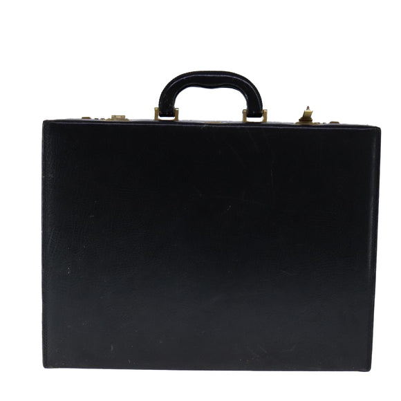 BALLY Attache Case Trunk Leather Black Auth 97465