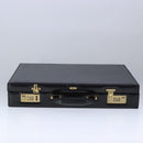 BALLY Attache Case Trunk Leather Black Auth 97465-6