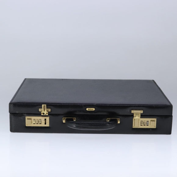 BALLY Attache Case Trunk Leather Black Auth 97465