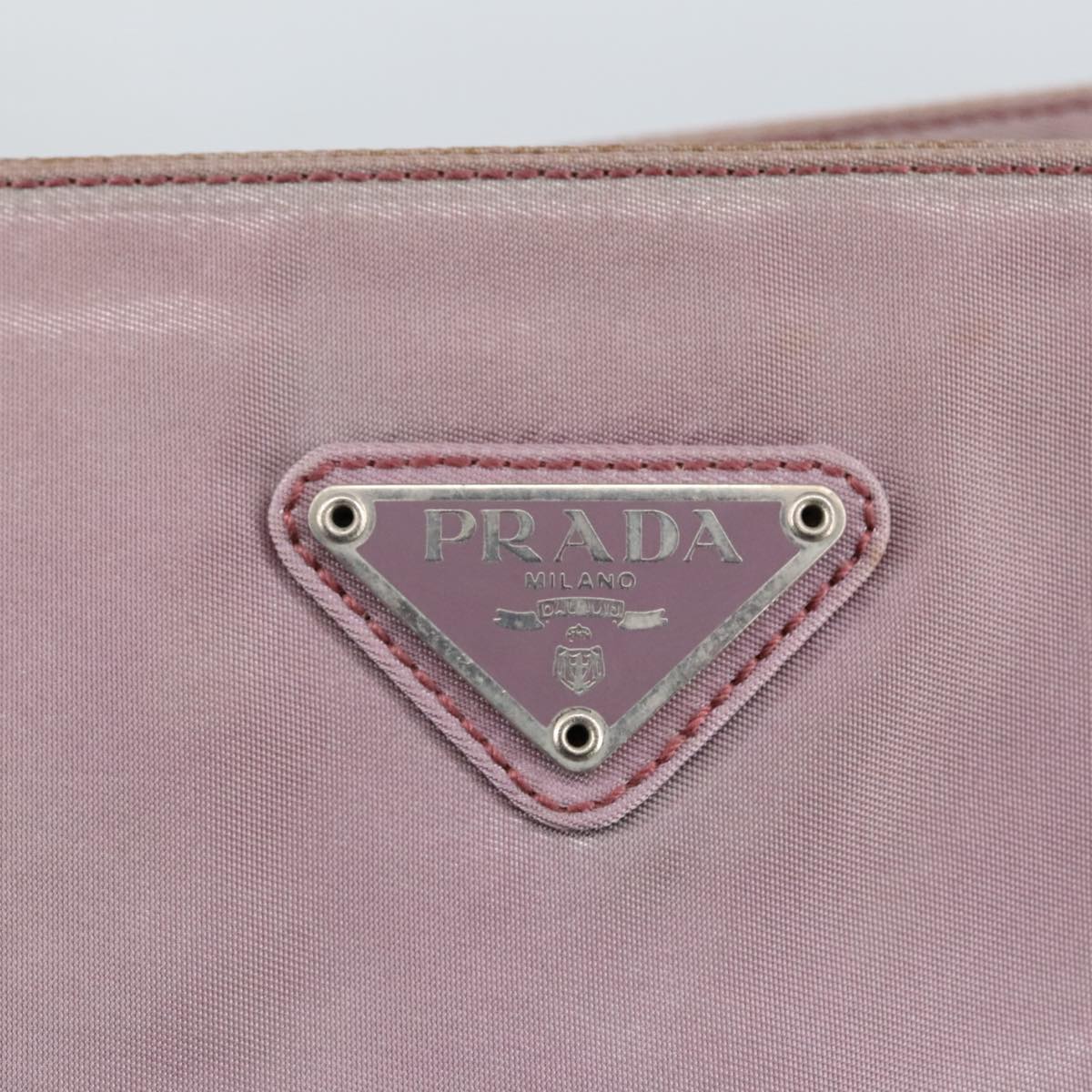 PRADA Tote Bag Nylon Purple Silver Auth 97471