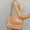 Salvatore Ferragamo Shoulder Bag Leather Beige Auth 97475-21