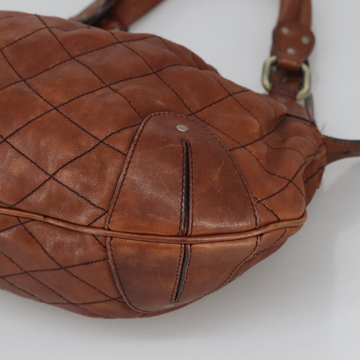 BALLY Hand Bag Leather Brown Auth 97476