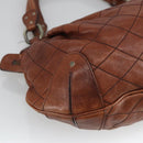 BALLY Hand Bag Leather Brown Auth 97476-14