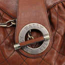 BALLY Hand Bag Leather Brown Auth 97476-15