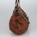 BALLY Hand Bag Leather Brown Auth 97476-4