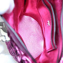 Salvatore Ferragamo Gancini Shoulder Bag Leather Pink Silver Auth 97480-10