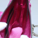 Salvatore Ferragamo Gancini Shoulder Bag Leather Pink Silver Auth 97480-19