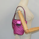 Salvatore Ferragamo Gancini Shoulder Bag Leather Pink Silver Auth 97480-21