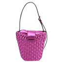 Salvatore Ferragamo Gancini Shoulder Bag Leather Pink Silver Auth 97480-2