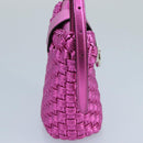 Salvatore Ferragamo Gancini Schoudertas Leer Roze Zilver Origineel 97480-4