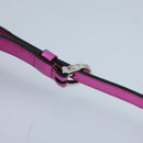 Salvatore Ferragamo Gancini Shoulder Bag Leather Pink Silver Auth 97480-8