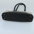 BURBERRY Nova Check Tote Bag Canvas Leather Beige Silver Auth 97482-5