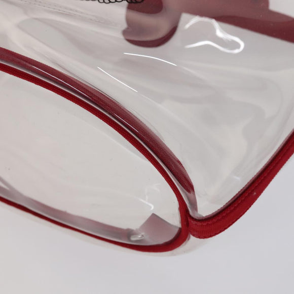 PRADA Hand Bag Canvas Vinyl 2way Red Auth 97486