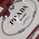 PRADA Hand Bag Canvas Vinyl 2way Red Auth 97486-8