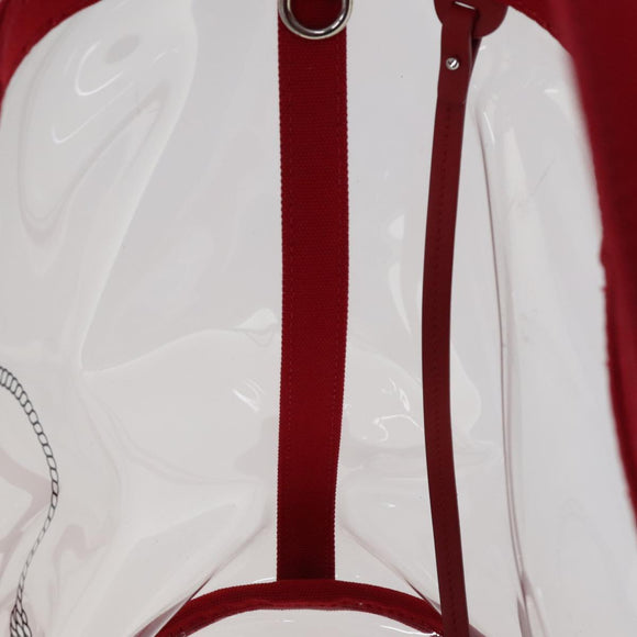 PRADA Hand Bag Canvas Vinyl 2way Red Auth 97486