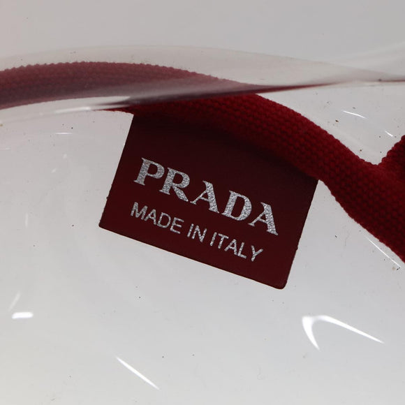 PRADA Hand Bag Canvas Vinyl 2way Red Auth 97486