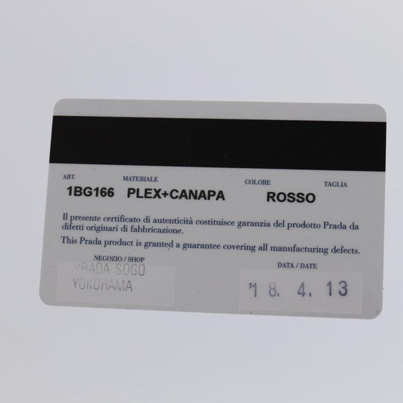 PRADA Hand Bag Canvas Vinyl 2way Red Auth 97486