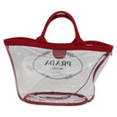 PRADA Hand Bag Canvas Vinyl 2way Red Auth 97486-2