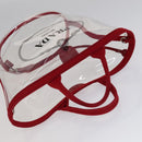 PRADA Hand Bag Canvas Vinyl 2way Red Auth 97486-6