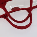 PRADA Hand Bag Canvas Vinyl 2way Red Auth 97486-7