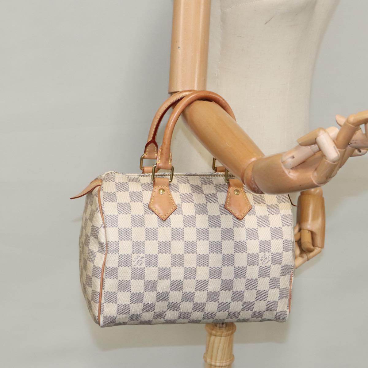 LOUIS VUITTON Damier Azur Speedy 25 Hand Bag N41534 LV Auth 97504