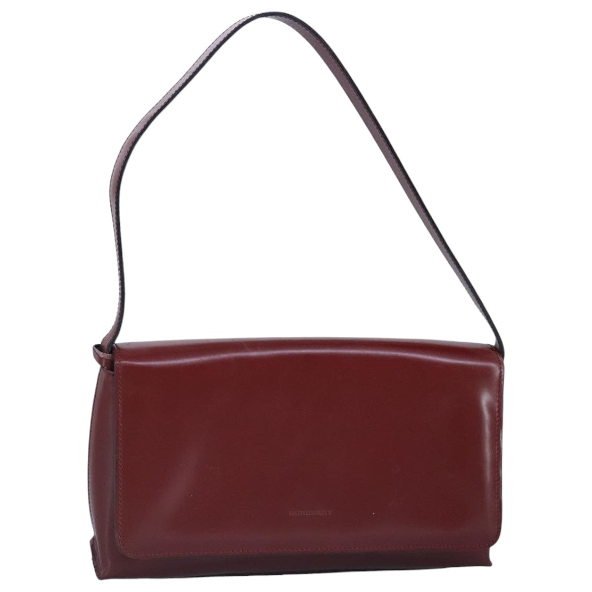 BURBERRY Shoulder Bag Leather Red Auth 97516