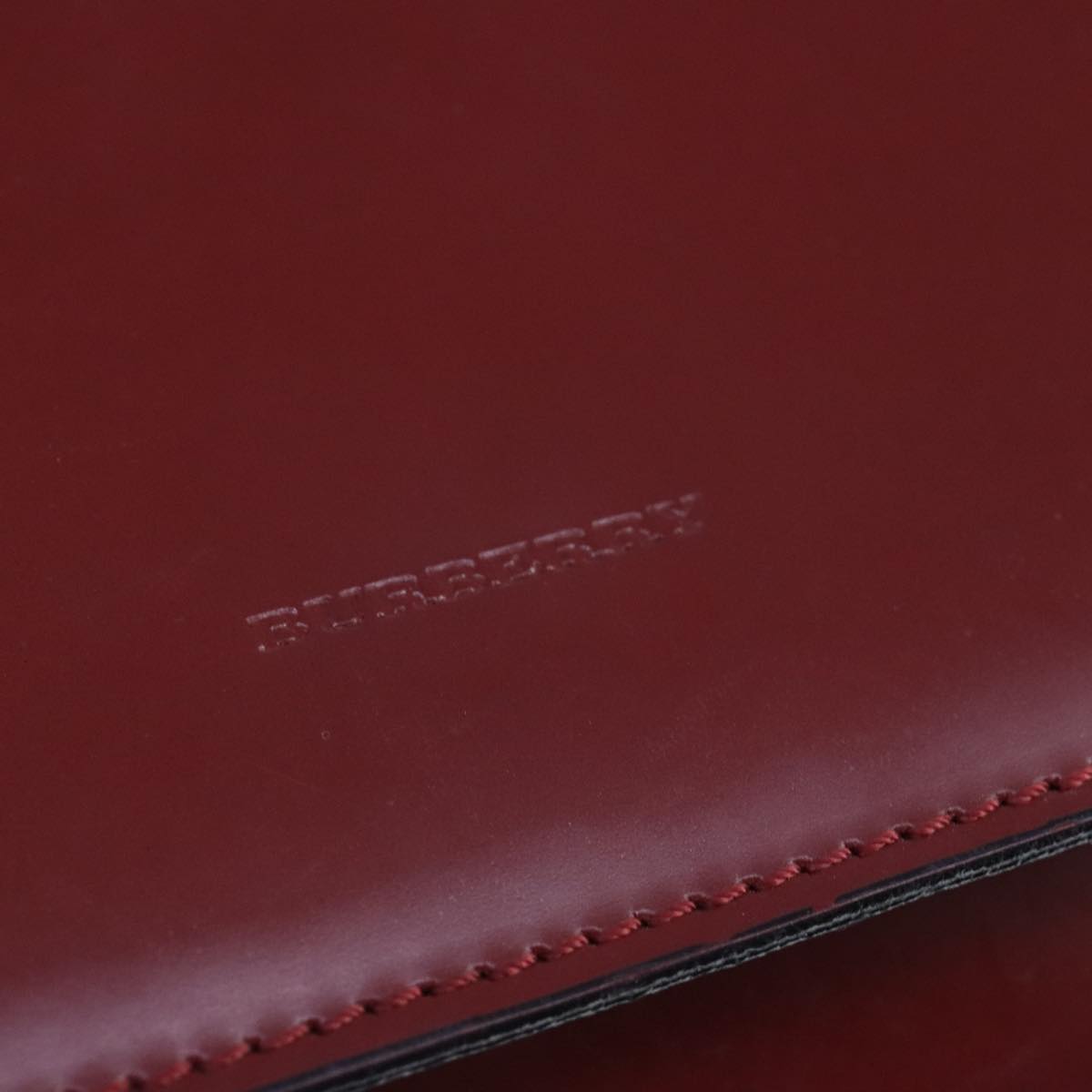 BURBERRY Shoulder Bag Leather Red Auth 97516