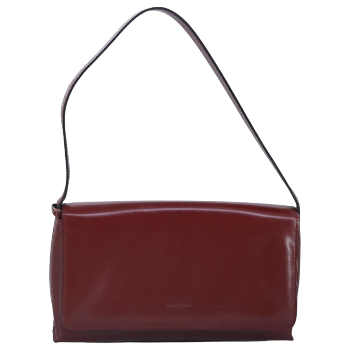 BURBERRY Shoulder Bag Leather Red Auth 97516